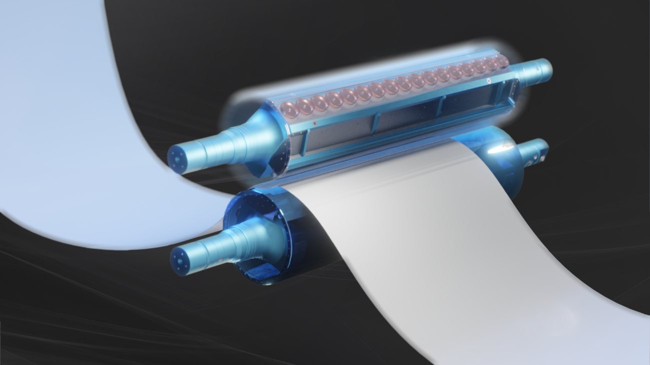 Paper flow through rolls render